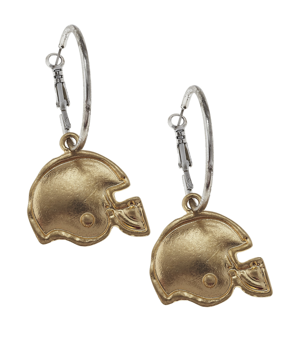 Football helmet hoop earring