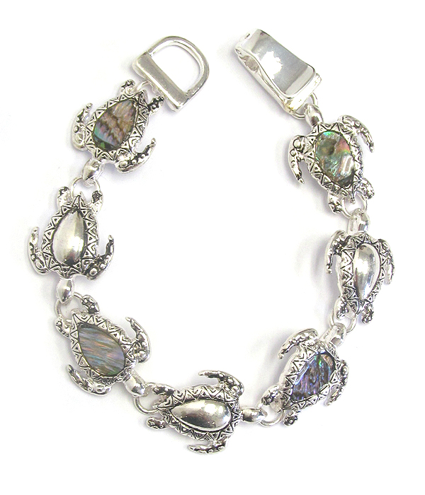 Abalone sea turtle link magnetic bracelet