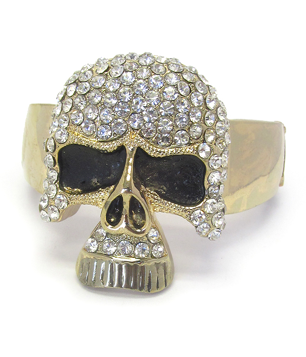 Crystal chunky skull bangle bracelet