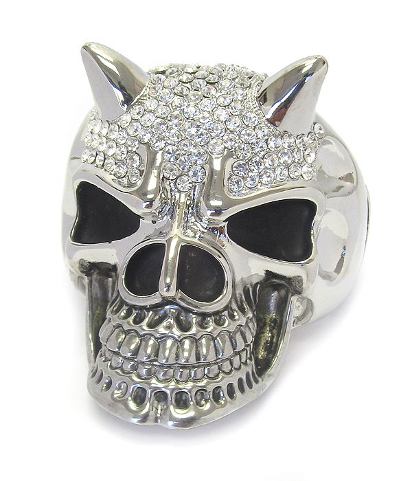 Chunky crystal skull bangle bracelet