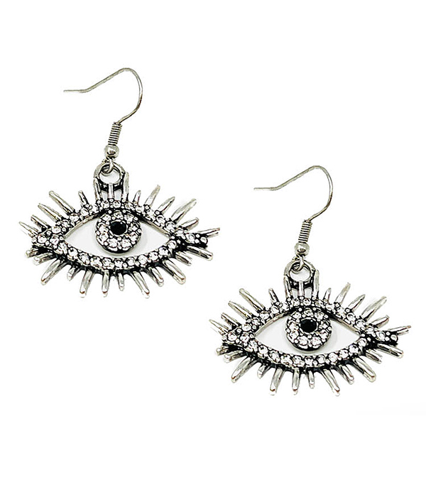 Crystal evil eye earring