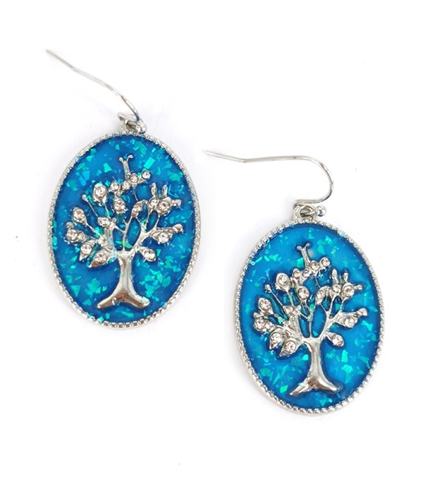 OPAL ACCENT EARRING - TREE OF LIFE