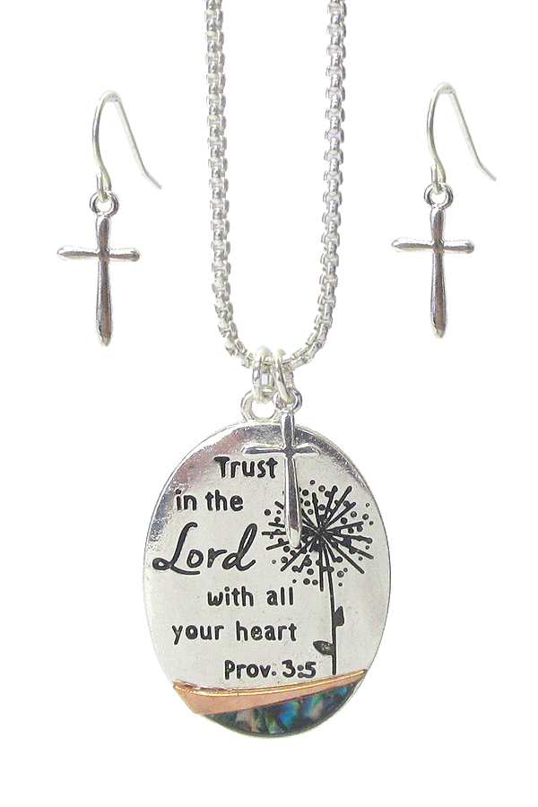 RELIGIOUS INSPIRATION PENDANT NECKLACE SET - LORD PRAYER