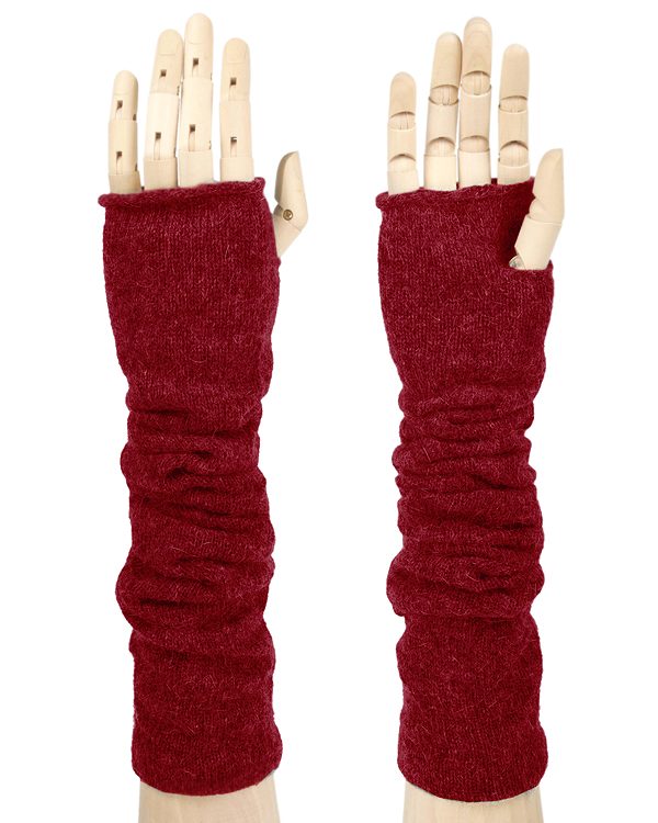10% angola 40% wool 50% acrylic open finger knit glove or arm warmer
