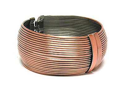 Antique style multi string metal hinge bangle