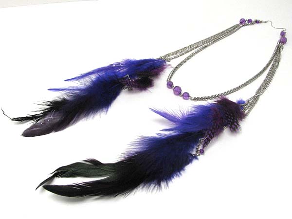 18 INCH SUPER LONG CHAIN FEATHER DROP EARLACE-HALLOWEEN