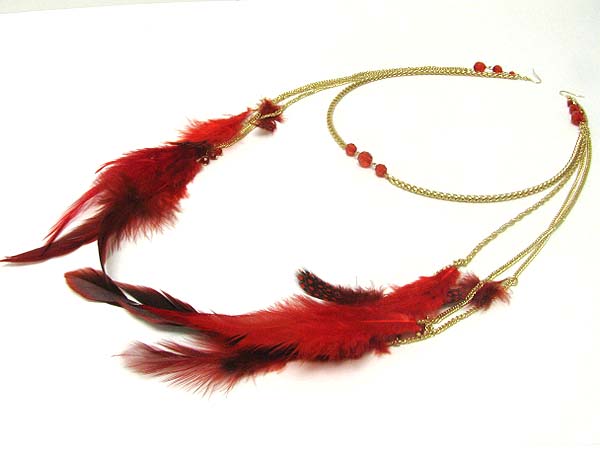 18 INCH SUPER LONG CHAIN FEATHER DROP EARLACE-HALLOWEEN