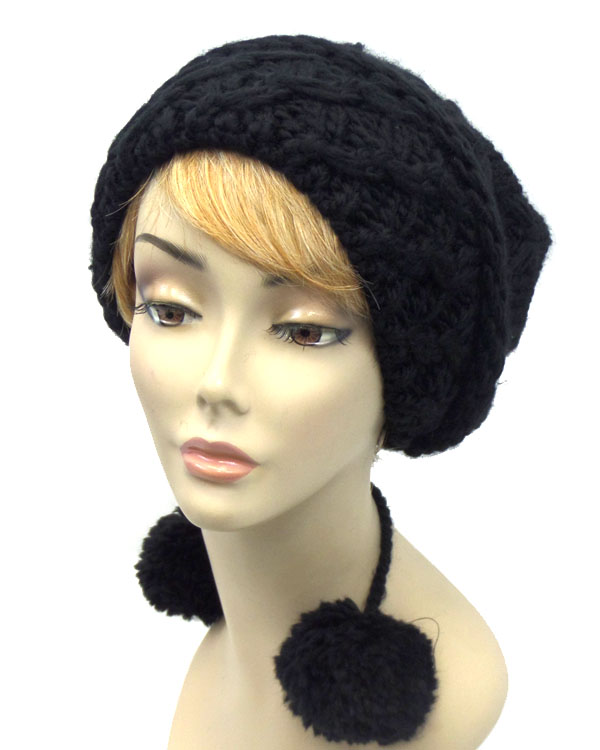 Fluffy fur ball brid texture hat