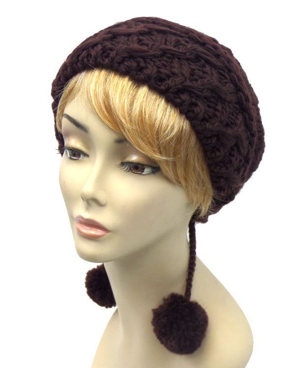 Fluffy fur ball brid texture hat