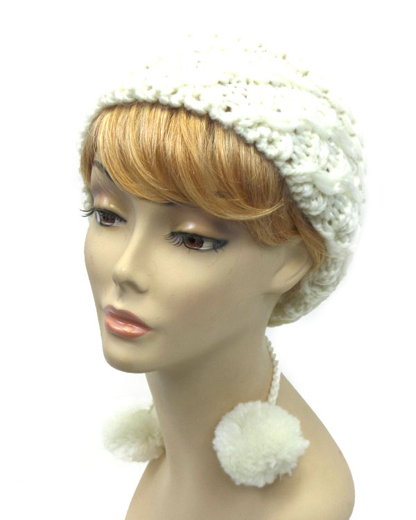Fluffy fur ball brid texture hat