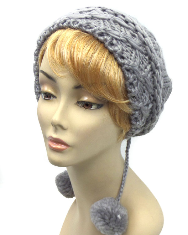 Fluffy fur ball brid texture hat