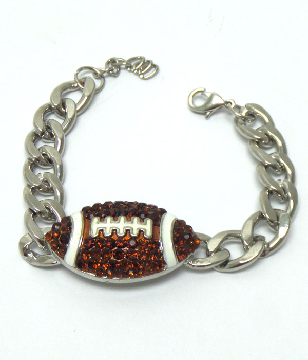 Footbal with metal chain bracelet 