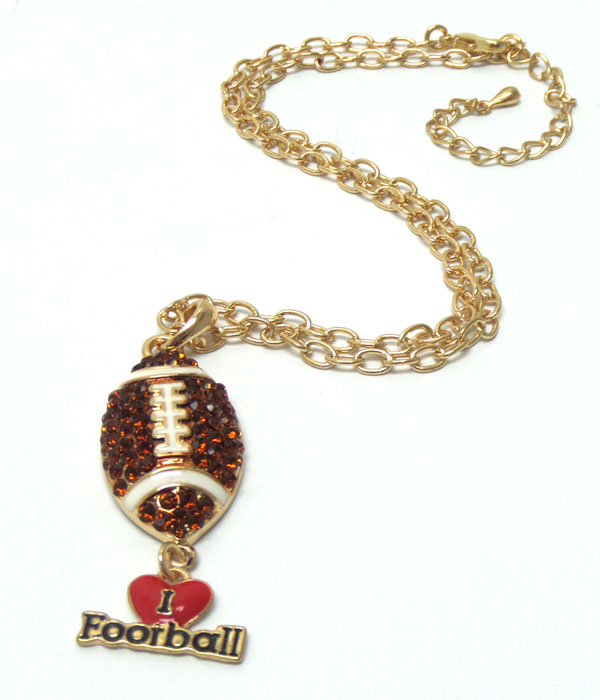 Footbal love pendant necklace