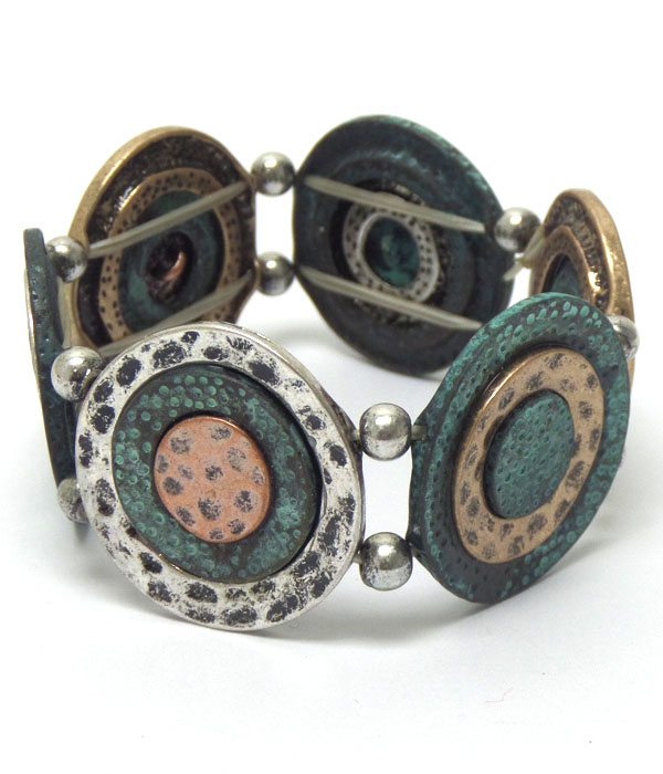 Multi style disks link bracelet