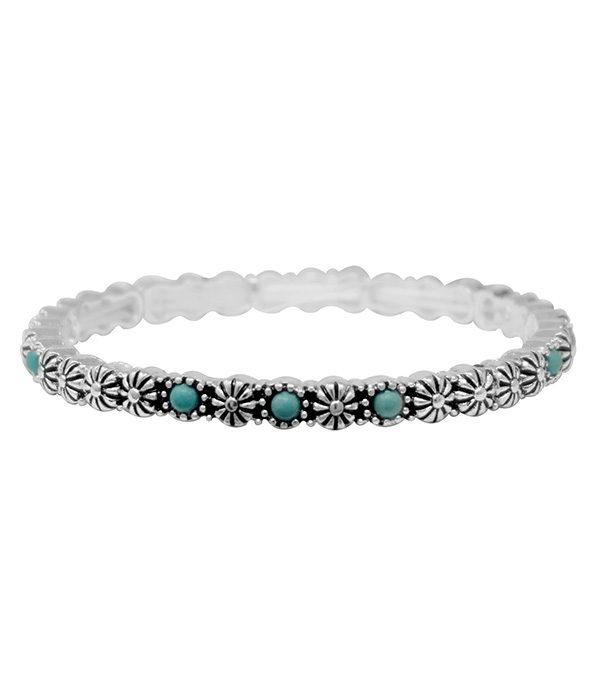 WESTERN STYLE TURQUOISE STRETCH BRACELET