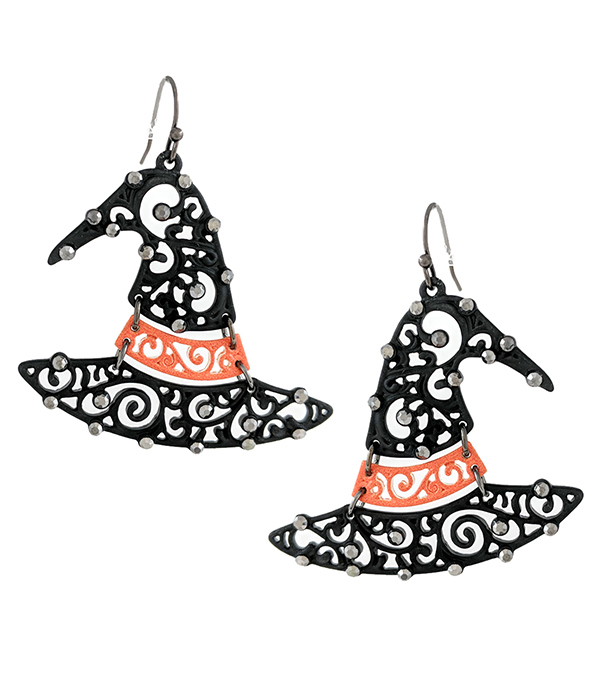 HALLOWEEN THEME EPOXY EARRING - HALLOWEEN HAT