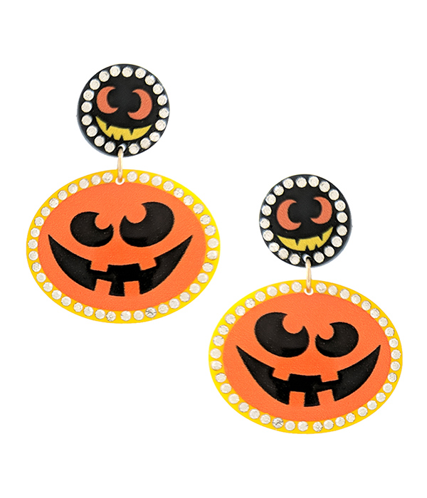 HALLOWEEN THEME ACRYLIC PUMPKIN EARRING