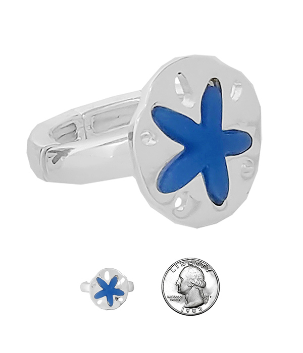 Sealife theme stretch ring - sand dollar
