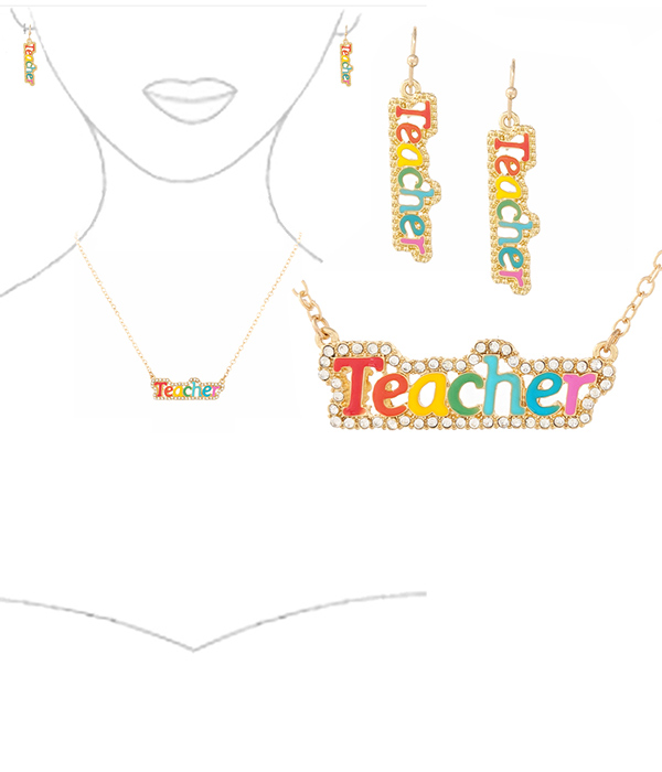 TEACHER THEME NECKLACE SET