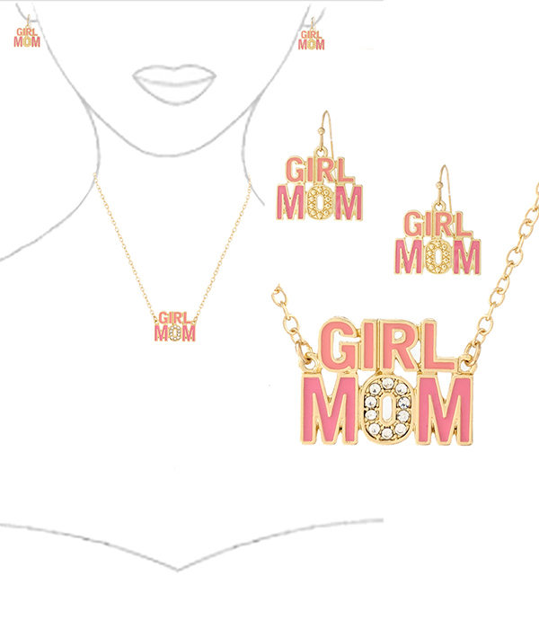 GIRL MOM PENDANT NECKLACE SET