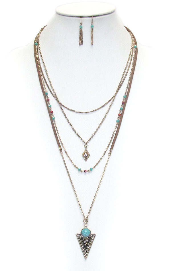 Multi layer bohemian necklace set