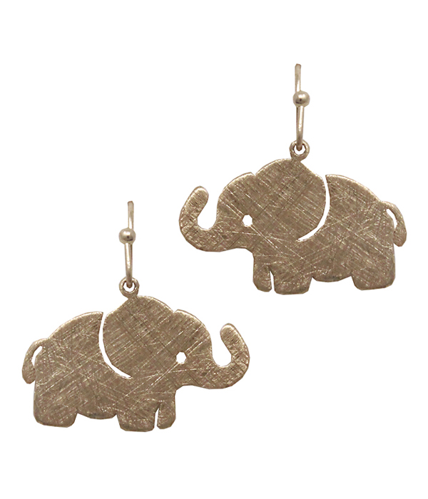 SCRATCH METAL ELEPHANT EARRING