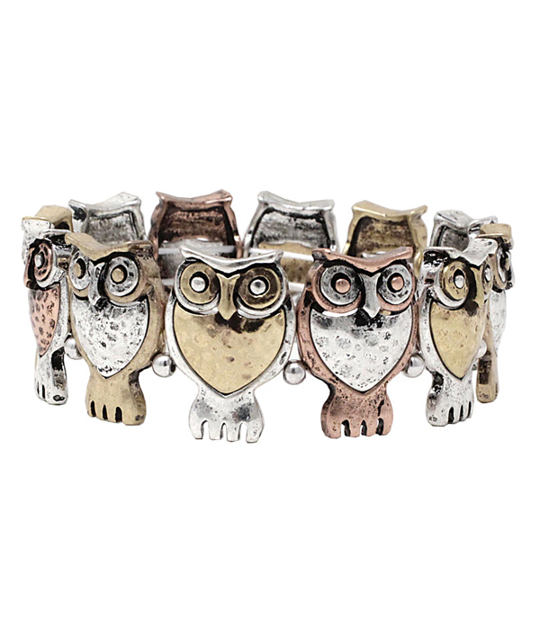 MULTI OWL STRETCH BRACELET