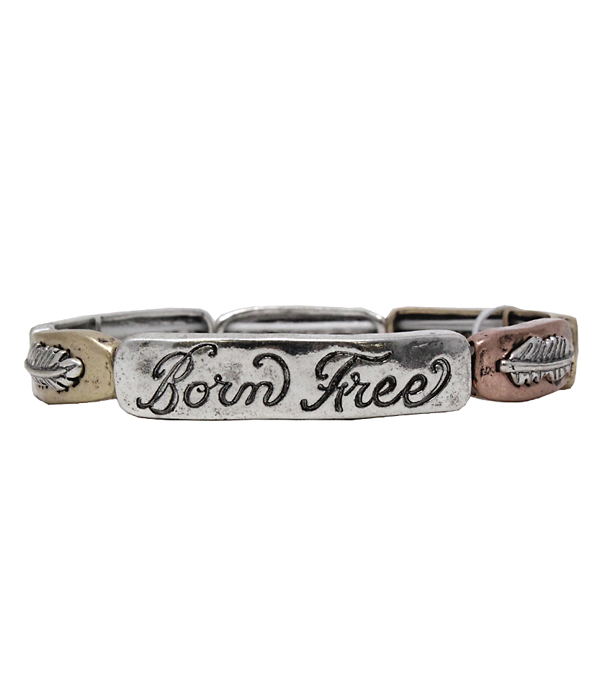 FEATHER STRETCH BRACELET - BORN FREE