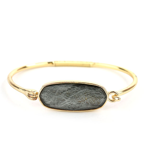 FACET STONE WIRE BANGLE BRACELET