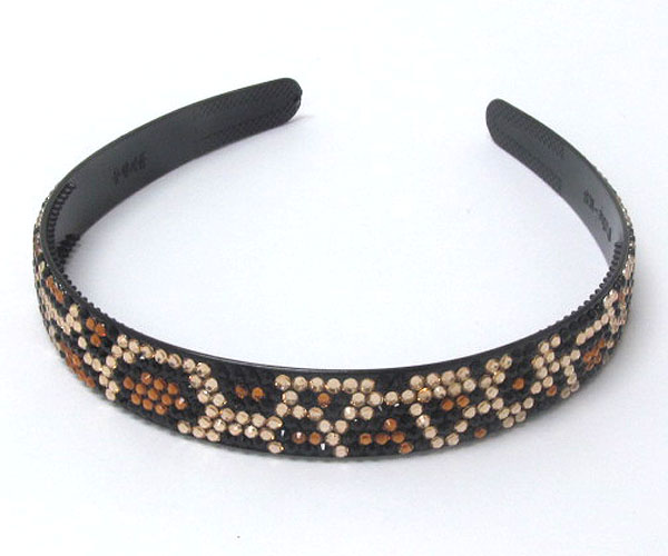 Acrylic stone deco animal print headband