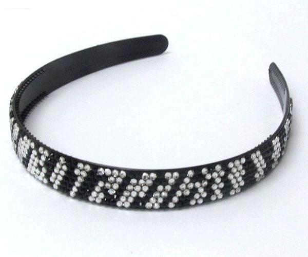 Acrylic stone deco animal print headband