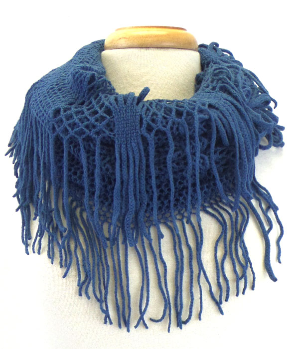 Infinity net and fringe scarf