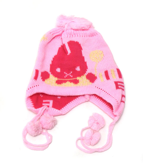 Rabbit fur ball drop beanie