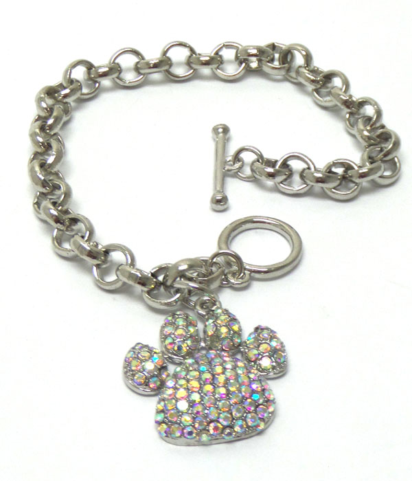 Paw print charm bracelet