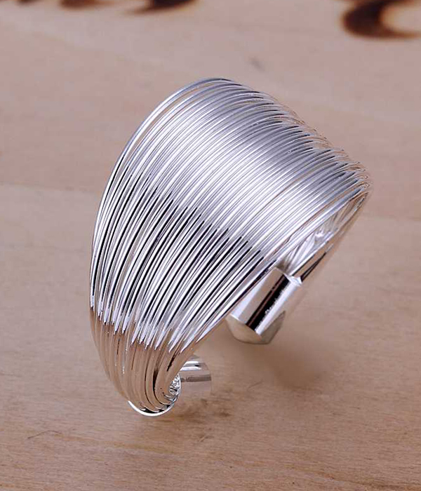 925 sterling silver plating adjustable size ring