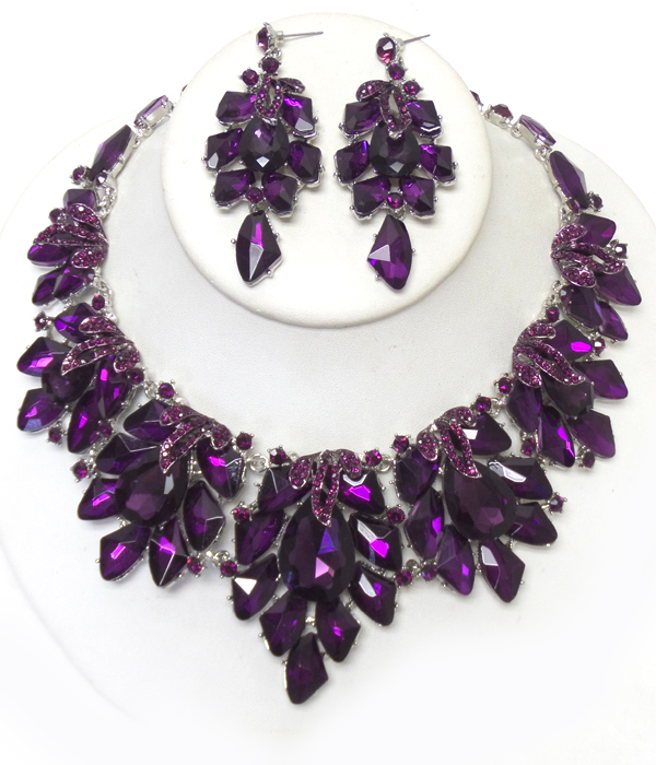 Luxury class victorian style and austrian crystal party necklace set