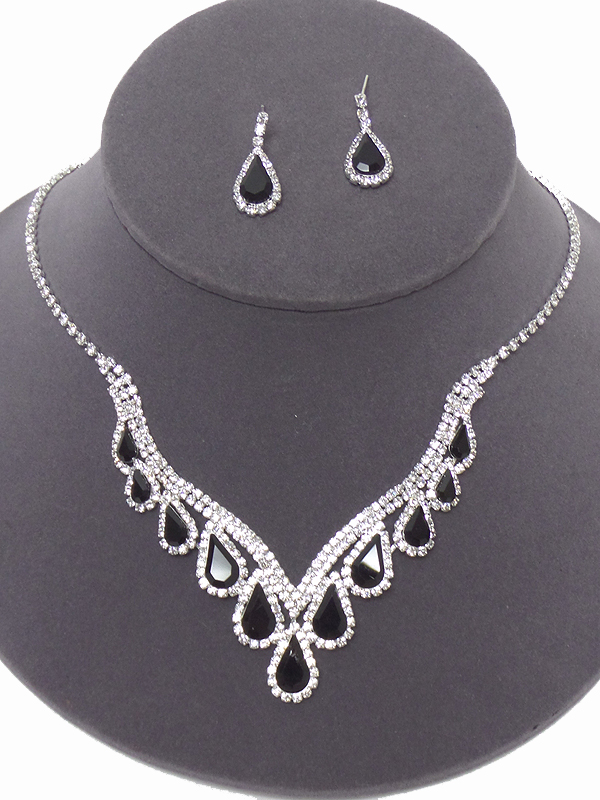 Rhinestone necklace set