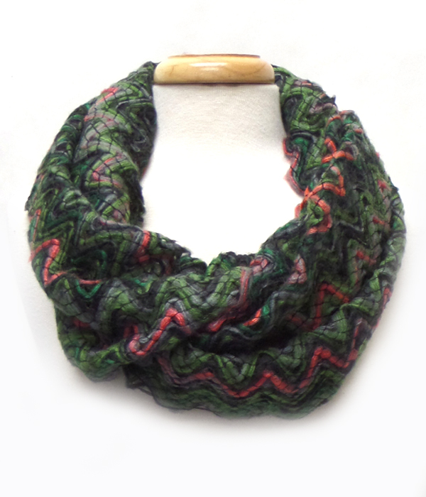 100% acryl chevron pattern knit infinity scarf