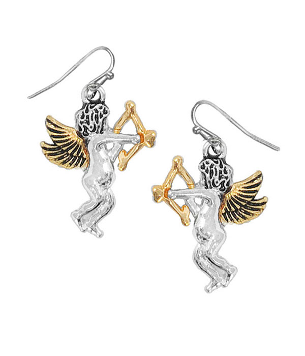 Valentine cupid arrow angel earring
