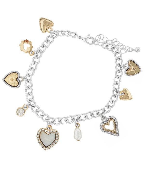 Heart charm bracelet