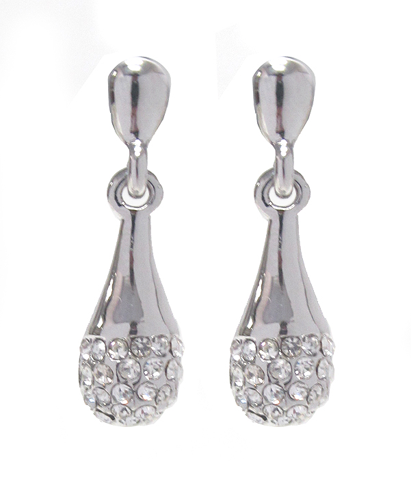 Crystal stud water drop earring