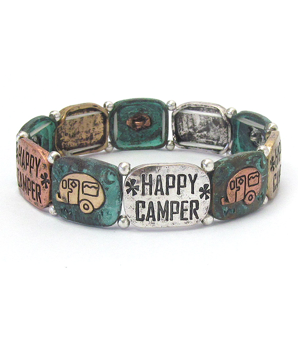 HAPPY CAMPER THEME STRETCH BRACELET