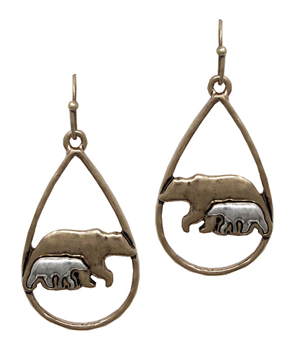 Mama bear theme teardrop earring