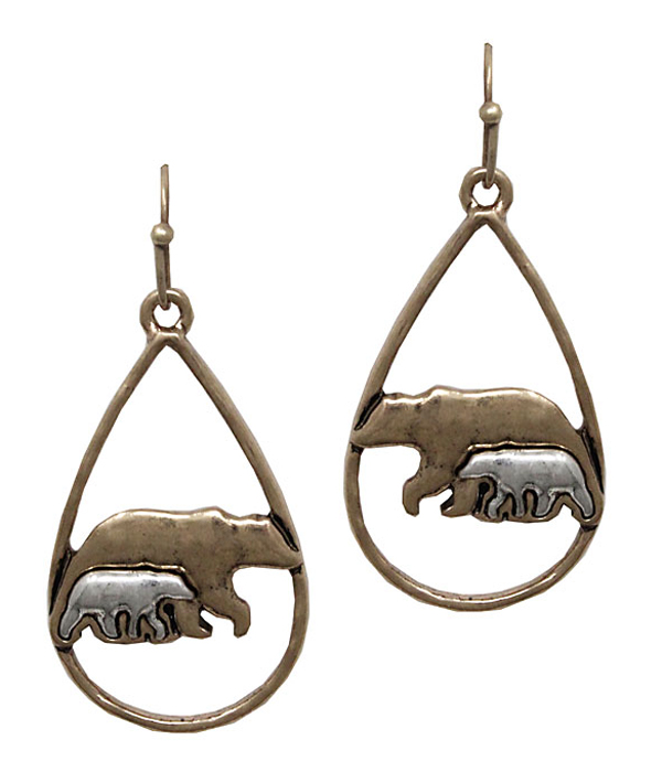 MAMA BEAR THEME TEARDROP EARRING