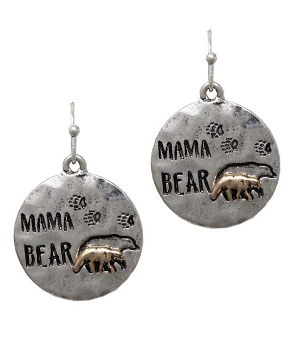 MAMA BEAR THEME DISC EARRING