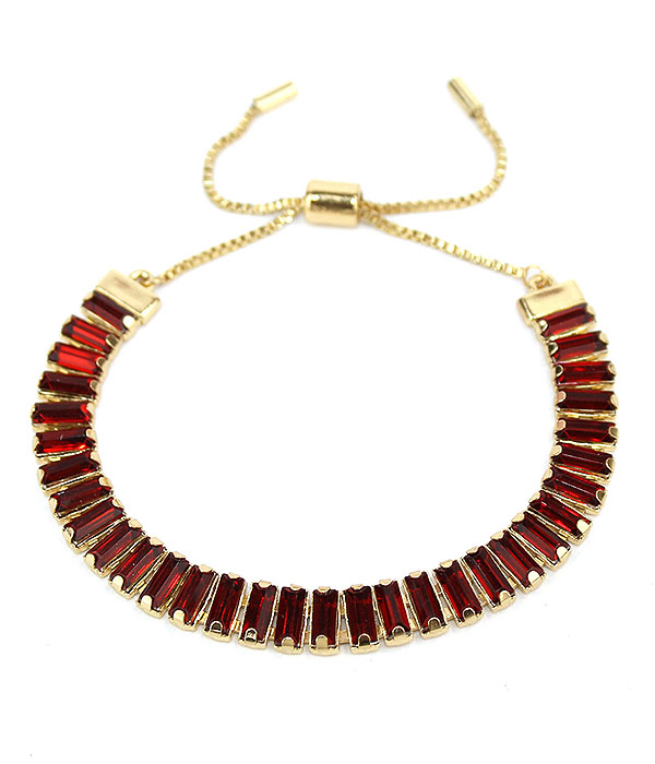 MULTI BAGUETTE CRYSTAL PULL TIE BRACELET