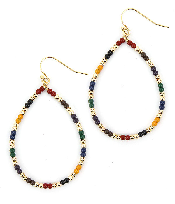 MULTI BEAD TEARDROP EARRING