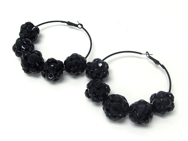 3 inch hoop crystal fireball basketball wives inspired earring - hoops