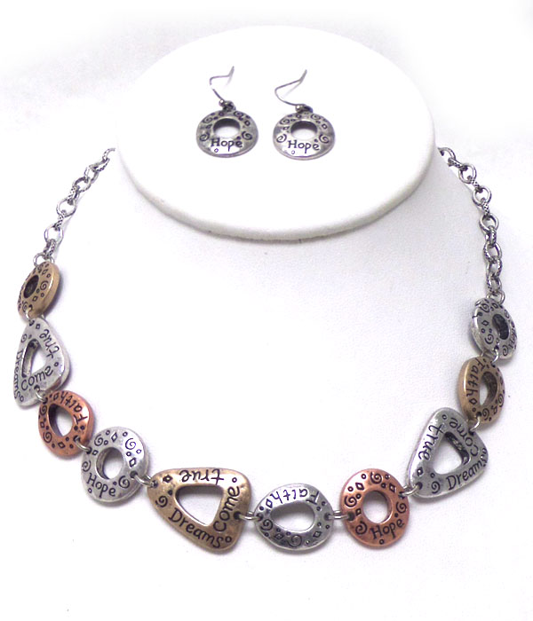 Multi shape dream theme metal necklace set 