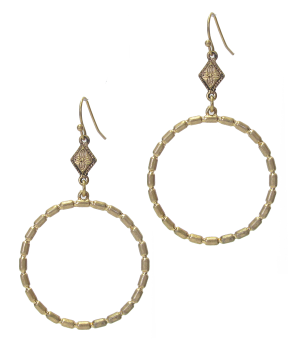 METAL HOOP DROP EARRING